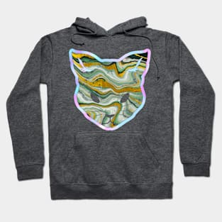 Geode prismatic iridescent gemstone cat - Wiccan Hoodie